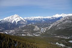 07A Banff Below Cascade Mountain With Bow River, Tunnel Mountain, Mount Aylmer, Lake Minnewanka, Mount Inglismaldie and Mount Girouard From Banff Gondola On Sulphur Mountain In Winter.jpg